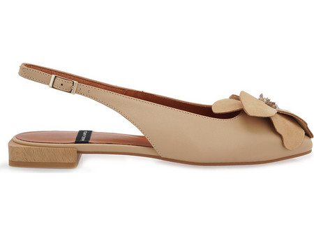 ANGEL ALARCON SLINGBACK W450A0041304 - ΚΑΜΗΛΟ ΔΕΡΜΑ 26004-535A ROSINA-NEXT CAMELLO - FLOR BEIG - TAC. MADERA NATURAL
