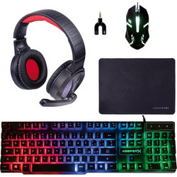 Kooper Σετ Gaming 5 σε 1 πληκτρολόγιο ακουστικά προσαρμογέας διαχωριστής ποντίκι και mouse pad Kooper X 5902512