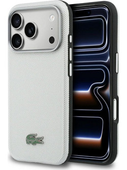 LACOSTE Case Semi Wrap Petit Pique Magsafe For Iphone 17 Pro Max Light Grey - (LCSCMP17XPLAG)