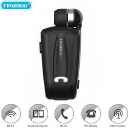 Fineblue F-V6 Ακουστικό Bluetooth In Ear Πέτου Ανθεκτικό στο Νερό Black