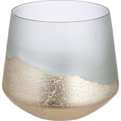 Φανάρι Καταιγίδας Dorato Γυάλινο Clear Χρυσό PU 4 H. 12 cm D. 12 cm