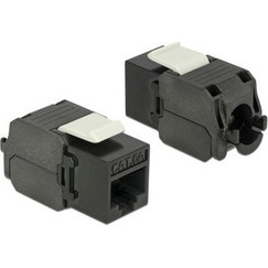 POWERTECH keystone module RJ45 female CAB-N450, Cat.6Α UTP 180 μαύρο
