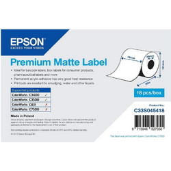 Premium Matte Label Paper Roll Epson (76mm x 35m) 470g - C33S045418