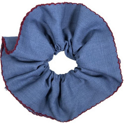 CHANDELIER ΛΑΣΤΙΧΑΚΙ ΜΑΛΛΙΩΝ SCRUNCHIE XL ΓΑΛΑΖΙΟ ΜΕ ΠΤΥΧΕΣ 19cm