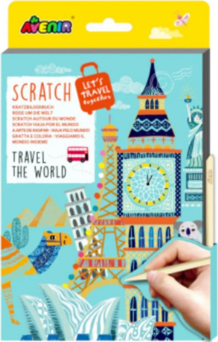 Avenir Avenir Let's Travel Together Scratch Book Travel The World Σετ με 13 Κάρτες από όλο τον Κόσμο & 2 Κενές Κάρτες για 5+ Ετών