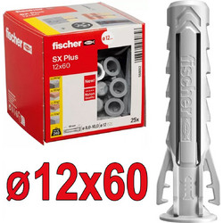 FISCHER SX Plus 12x60 Βύσμα γενικής χρήσης 568008 (25 τεμάχια)