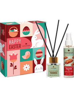 Messinian Spa Spread The Scent Διαχύτης καλαμιού Tsoureki 50ml & Hair & Body Mist Tsoureki 100ml