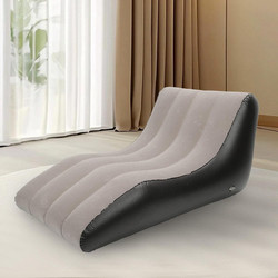 Φουσκωτός Καναπές-Ανάκλιντρο Relax 138x78x66cm - ΜΑΥΡΟ-ΚΑΦΕ