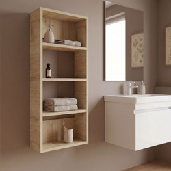 Ραφιέρα τοίχου Rafina Megapap χρώμα sapphire oak 40x15x90εκ