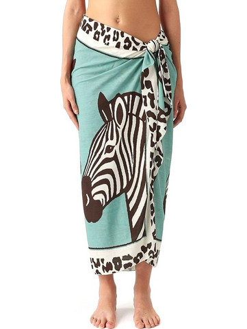 THAITI SILK SAVANNA ZEBRA LONG PAREO WOMEN MC2 SAINT BARTH