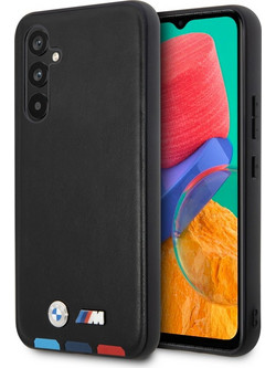 BMW Leather Stamp Tricolor Back Cover Black (Samsung Galaxy A54 5G)