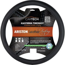 Κάλυμμα τιμονιού Cartech ARISTON Leather Feeling μαύρο Medium 38cm με έγκριση EU Reach