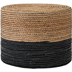 ΣΤΡΟΓΓΥΛΟ ΠΟΥΦ Fylliana Jute ΜΑΥΡΟ-ΚΑΦΕ ΧΡΩΜΑ 45x35εκ