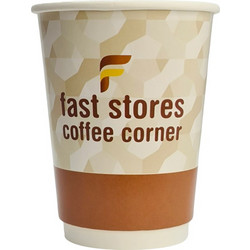 FAST STORES COFFEE CORNER χάρτινα ποτήρια καφέ, 8oz, χωρίς καπάκι, 20τμχ