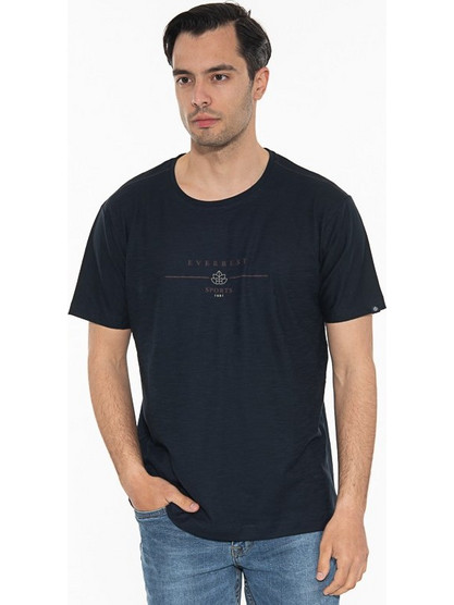 EVERBEST T-Shirt Λαιμόκοψη Με Στάμπα 232812 ΜΠΛΕ ΜΠΛΕ