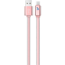 Καλώδιο σύνδεσης Hoco UPL 12 Plus USB σε Micro-USB 2.4A με PVC Jelly και Φωτεινή Ένδειξη Ροζ Χρυσό 1.2m