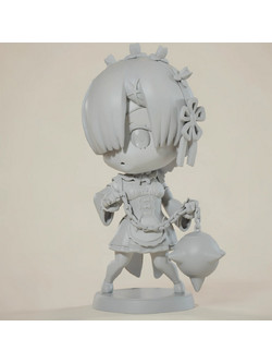 Άβαφη 3D Φιγούρα Chibi Rem 3D Printing Figurine Re Zero για Βάψιμο DIY (Δώρο τα Χρώματα)