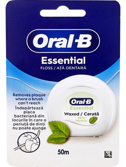 Oral-B Essential Floss Mint Κερωμένο Οδοντικό Νήμα με Γεύση 50m