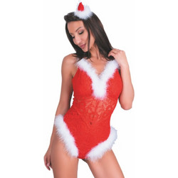 LIVCO CORSETTI FASHION - NAUGHTY SANTA LC 90706 CHRISTMAS BODYSUIT S/M