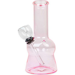 Black Leaf Mini Glass Bong Transparent Pink