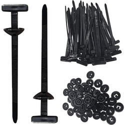 POWERTECH δεματικά καλωδίων TIES-082 5x90mm μαύρα 50τμχ