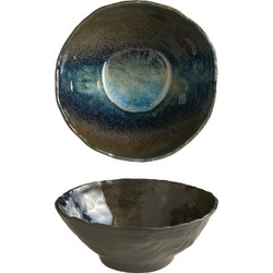 Μπωλ Premium Vitrified Reactive Γυάλωμα Ακανόνιστο Τελείωμα 1850cc φ24cm Καφέ Γαλάζιο σειρά OCEAN FUJI ΒΟΝΝΑ Σετ 6 c547326