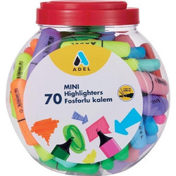 Adel mini φωσφορούχοι μαρκαδόροι υπογράμμισης (Σετ 70τεμ)