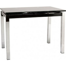 Glamour Τραπέζι Γυάλινο 100/150x65x75εκ Χρώμα Μαύρο