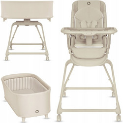 Lionelo Maddie Set Λίκνο-Ρηλάξ & Καρεκλάκι Φαγητού 3 Σε 1 Beige