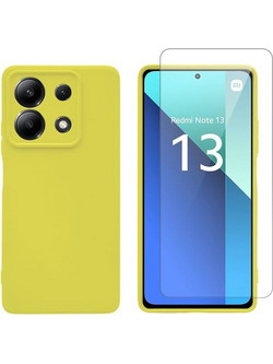 Redshield Silicone Case & Glass Set για Redmi Note 13 Yellow Θήκη Κινητού & Προστατευτικό Οθόνης