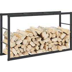 vidaXL Ράφι Καυσόξυλων Μαύρο 110x30x61 εκ. Ατσάλινο