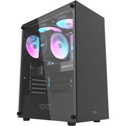 Darkflash DK100 Black Gaming Midi Tower Κουτί Υπολογιστή RGB με Πλαϊνό Παράθυρο