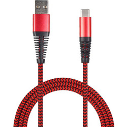 2GO Braided USB-A to USB-C 1m Red 795947
