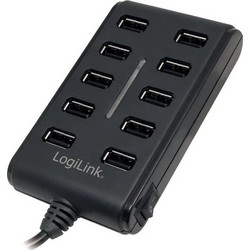 Logilink UA0125 USB Hub 2.0 USB-A με 10 Θύρες USB-A & Εξωτερική Παροχή Ρεύματος