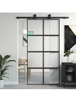 vidaXL Πόρτα Εσωτερική Συρόμενη Γυάλινη 102.5x205cm 155224