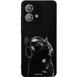 Sonique Men's Edition Θήκη με Σχέδιο «Audio Kitten - Black» (Motorola Edge 40 Neo 5G)