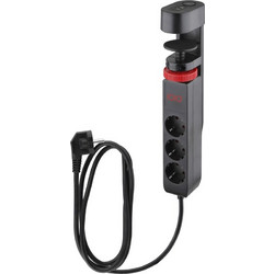 Πολύπριζο Ασφαλείας Olympia SL3000 3 Θέσεων 1.5m - Black