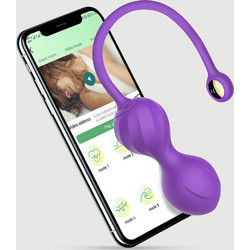 Κολπικές Μπάλες Σιλικόνης Με Application My Kegel Partner Silicone App Control Kegel Balls - Μωβ