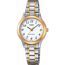 Casio Γυναικείο Ρολόι με Ασημί Χρυσό Μεταλλικό Μπρασελέ LTP-1128G-7B