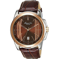 Kenneth Cole Ανδρικό Ρολόι με Καφέ Δερμάτινο Λουράκι IKC8096