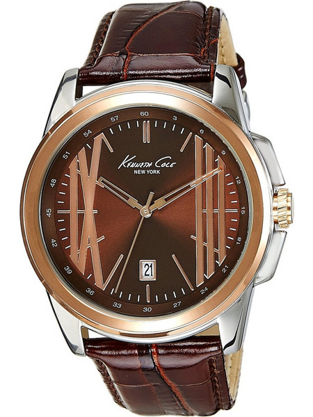 Kenneth Cole Ανδρικό Ρολόι με Καφέ Δερμάτινο Λουράκι IKC8096