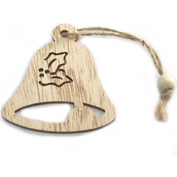 Pack of 3 Christmas Wooden Craft Decoration - Bell