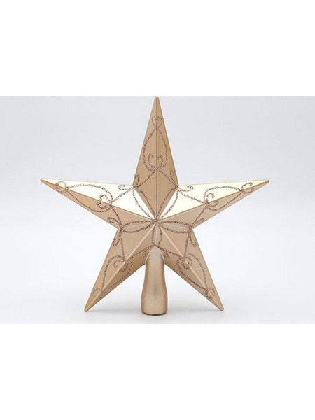 485654 ΠΛΑΣΤΙΚΗ ΚΟΡΥΦΗ, ΣΑΜΠΑΝΙ, ΜΕ ΣΑΜΠΑΝΙ GLITTER, 20CM