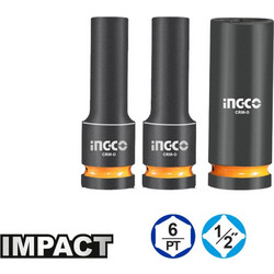 Καρυδάκια μακριά εξάγωνα 1/2" σετ 3τμχ 17-19-21mm INGCO HKISSD12042L 818394