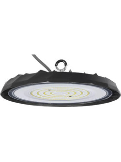 POWERTECH LED φωτιστικό καμπάνα PT-1557, 100W, 6500K, Φ30x4cm, IP65, μαύρο