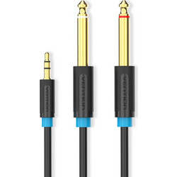 VENTION 3.5mm Male to 2*6.5mm Male Audio Cable 0.5M Black