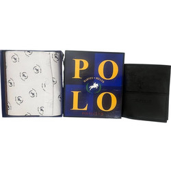 Δερμάτινο ανδρικό πορτοφόλι POLO CLUB μαύρο