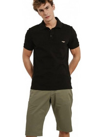 Edward Jeans Idris Ανδρική Μπλούζα Polo Μαύρη MP-N-TOP-S26-012