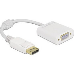 DELOCK DELOCK αντάπτορας DisplayPort σε VGA 61007, Full HD, passive, λευκός