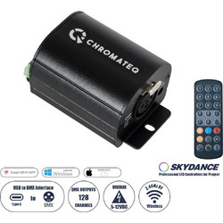 GLOBOSTAR SKYDANCE-CHROMATEQ 71579 USB-C σε DMX512 Interface 128 Κανάλια XLR3 DC 5V IP40 - Ασύρματο Χειριστήριο IR - Μ7.8 x Π5 x Υ3.8cm